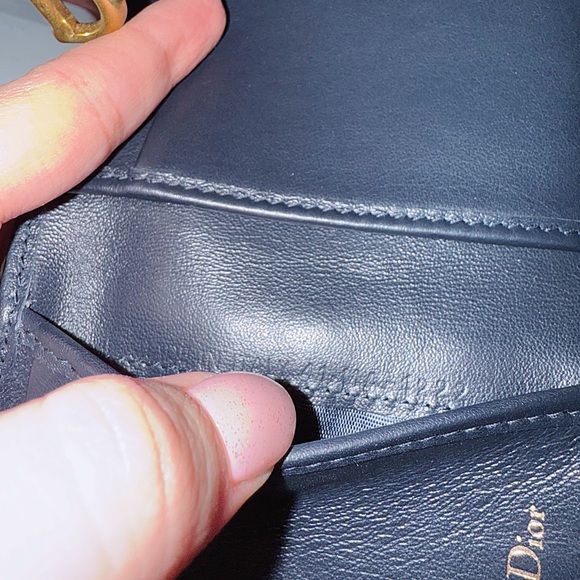 Dior Saddle Lotus Wallet in Blue Dior Oblique Jacquard Canvas Print - Picture 12 of 12